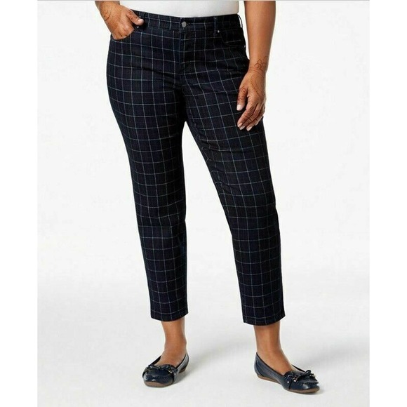Charter Club Denim - Charter Club Skinny Jeans Blue Checkered 18W New